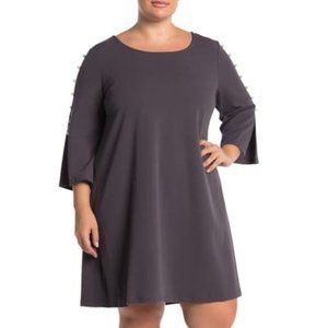 NWT Nina Leanard 3/4 Pearl Sleeve Dress